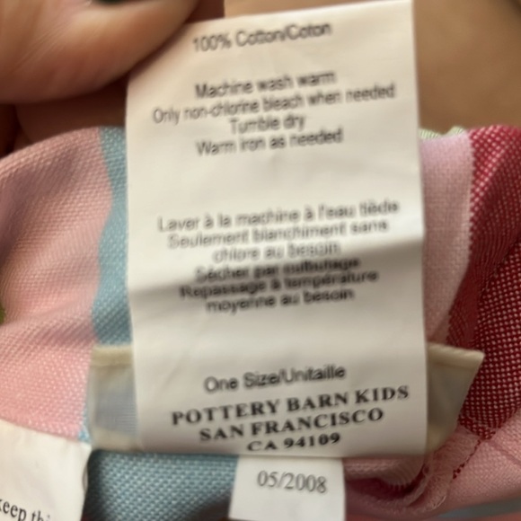 Pottery Barn Kids Emerson Stripe Hamper Liner NWT 100% Cotton Pink Nursery - Picture 6 of 7